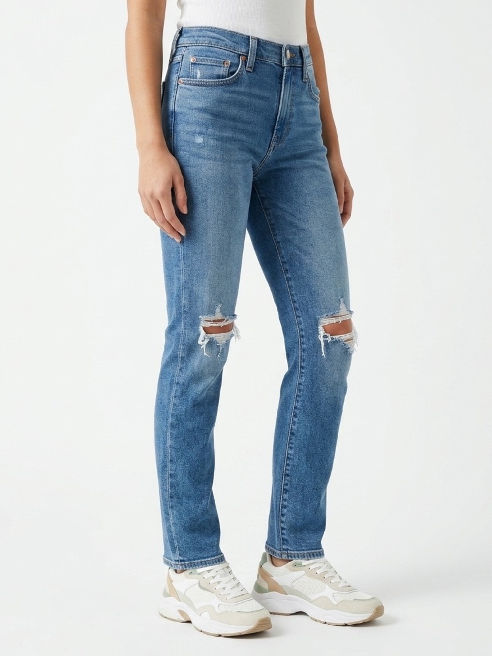 Madewell The Perfect Vintage Jean High Rise Distressed Denim Medium Wash Size 24